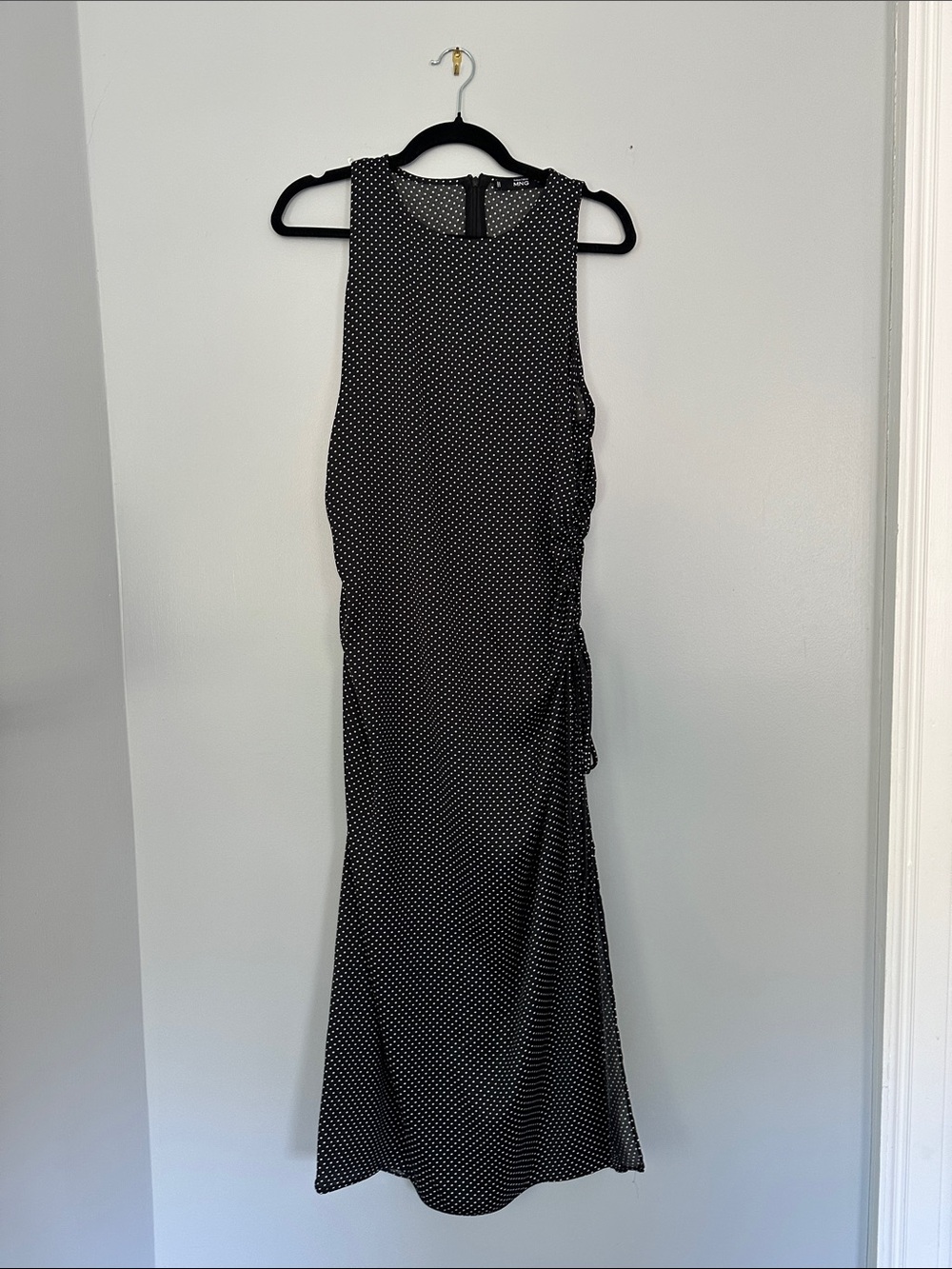 MNG Black Polka Dot Maxi Dress